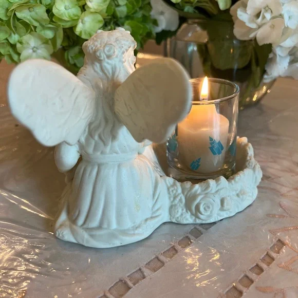Partylite Retired Vintage White Angelic Figurine Candle Holder - Picture 4 of 5